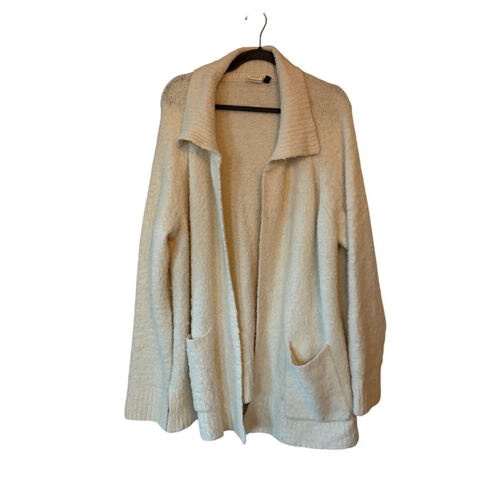 Anthropologie Sleeping on Snow open cardigan XL oversized cream sweater fuzzy